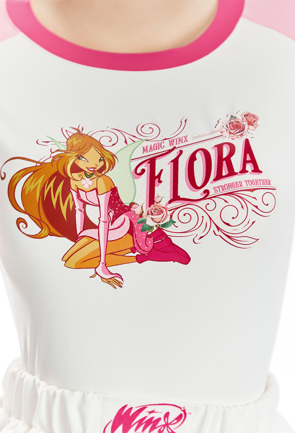 Officially Licensed Winx Club Flora Bodysuit with Skirt