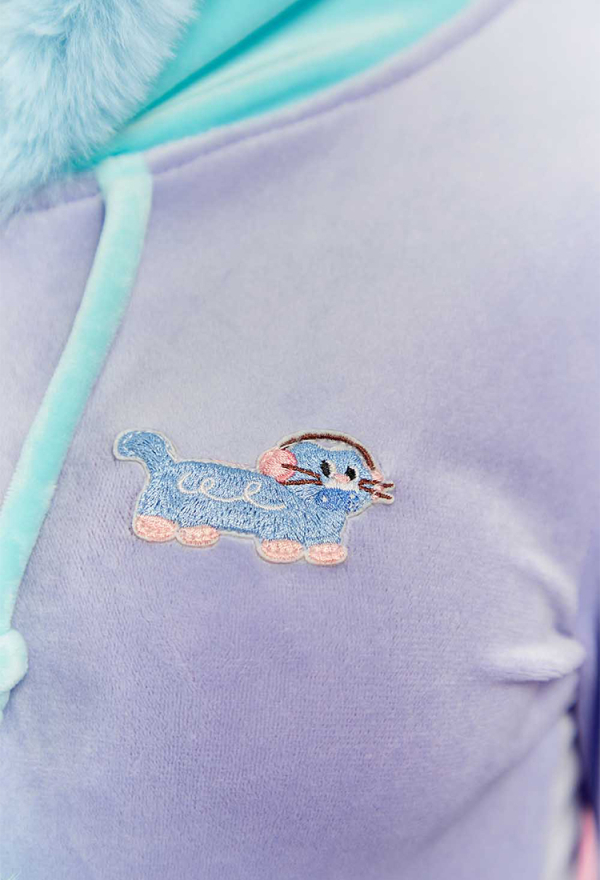 Micotaku Macaron Pastel Plush Cat-Ear Jumpsuit