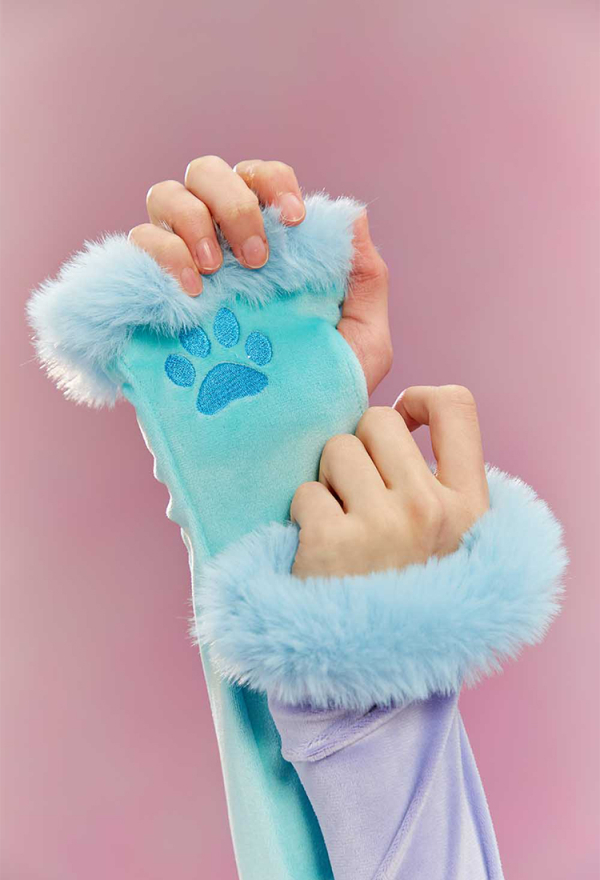 Micotaku Macaron Pastel Plush Cat-Ear Jumpsuit