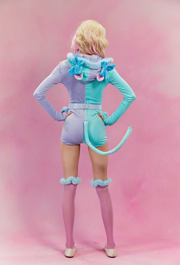 Micotaku Macaron Pastel Plush Cat-Ear Jumpsuit