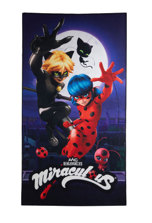 Officially Licensed Miraculous Ladybug and Cat Noir Bath Towel