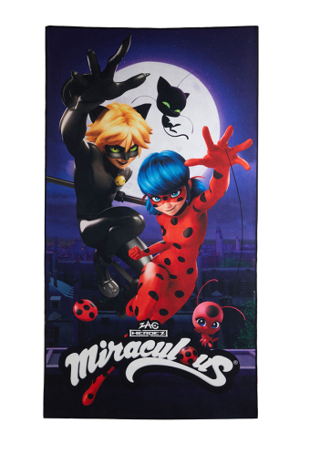 Officially Licensed Miraculous Ladybug and Cat Noir Bath Towel