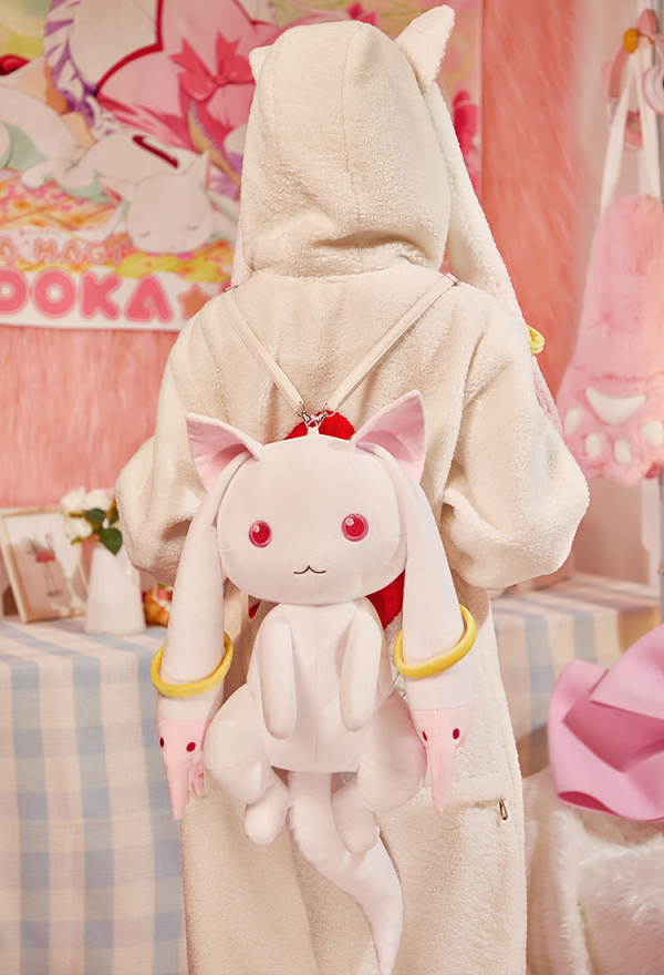 Officially Licensed Puella Magi Madoka Magica Kyubey Plush Backpack