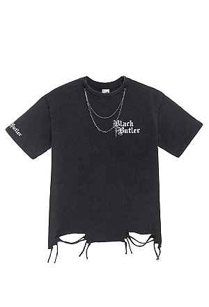 Officially Licensed Black Butler Sebastian and Ciel T-Shirt Unisex Black Tee
