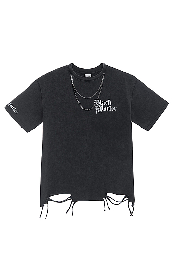 Officially Licensed Black Butler Sebastian and Ciel T-Shirt Unisex Black Tee