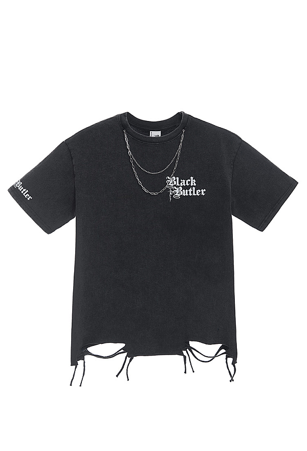 Officially Licensed Black Butler Sebastian and Ciel T-Shirt Unisex Black Tee