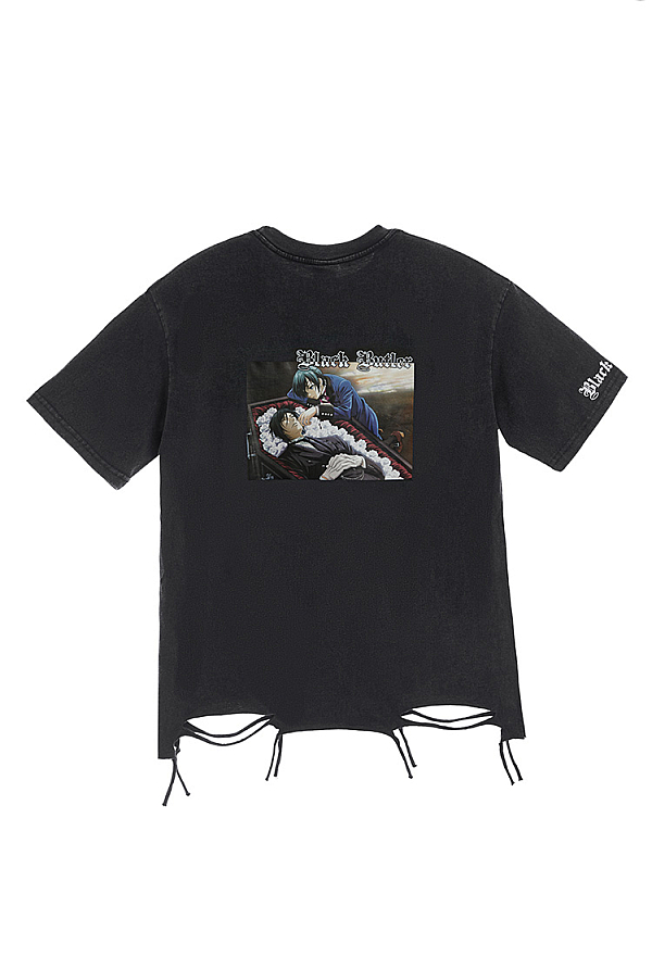 Officially Licensed Black Butler Sebastian and Ciel T-Shirt Unisex Black Tee
