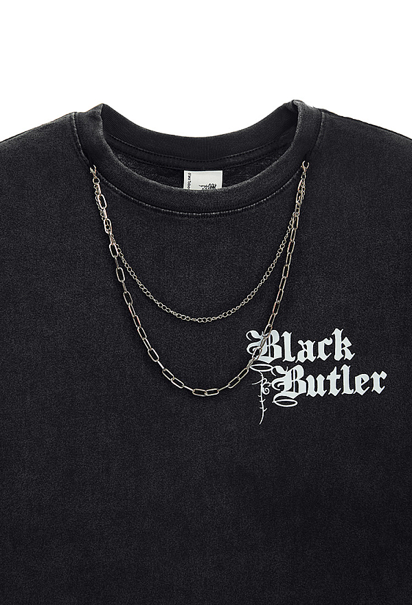 Officially Licensed Black Butler Sebastian and Ciel T-Shirt Unisex Black Tee