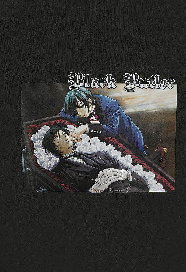 Officially Licensed Black Butler Sebastian and Ciel T-Shirt Unisex Black Tee