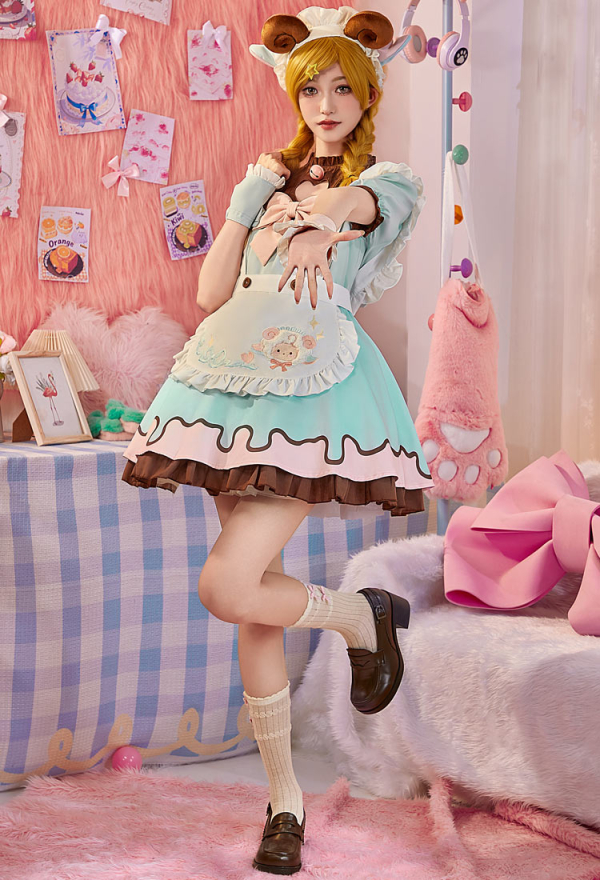 Two-Tone Little Lamb Maid Costume Set Two-Tone Little Lamb Maid Costume Set