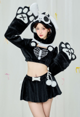 Micotaku Black and White Demon Dog Skull Plush Set