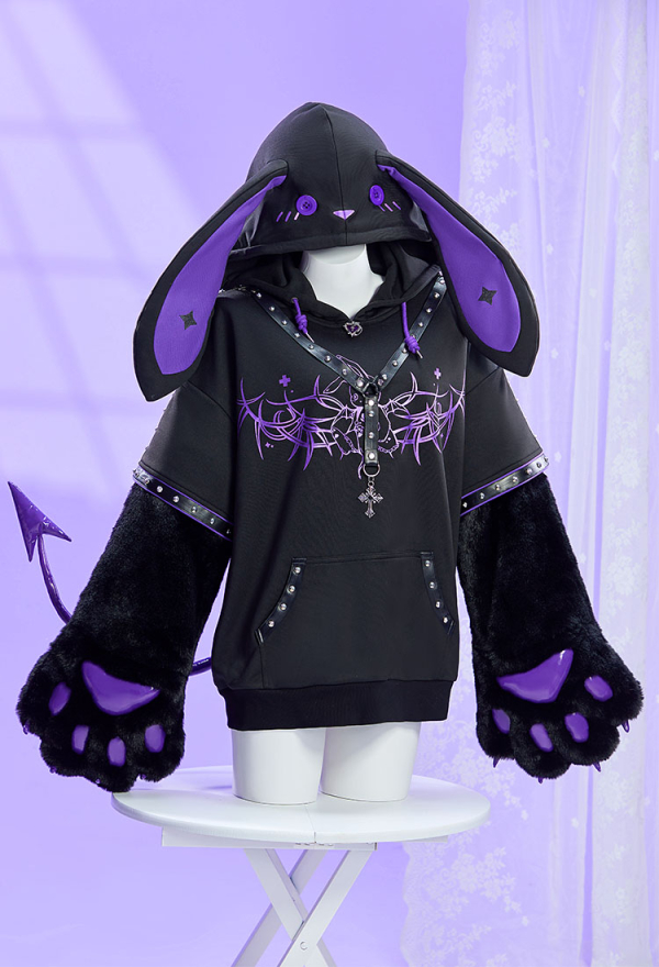 Micotaku Gothic Bunny Paw Hoodie