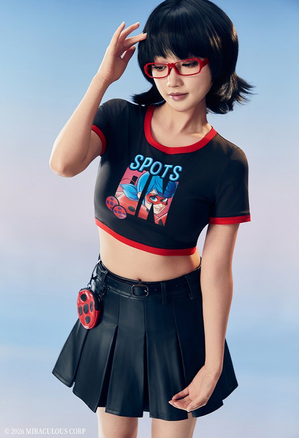 Officially Licensed Miraculous Ladybug T-Shirt & Skirt Costume Set