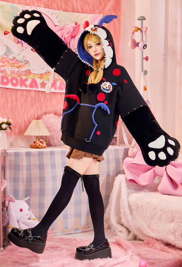 Officially Licensed Puella Magi Madoka Magica Charlotte Dessert Witch Paw Hoodie Officially Licensed Puella Magi Madoka Magica Charlotte Dessert Witch Paw Hoodie