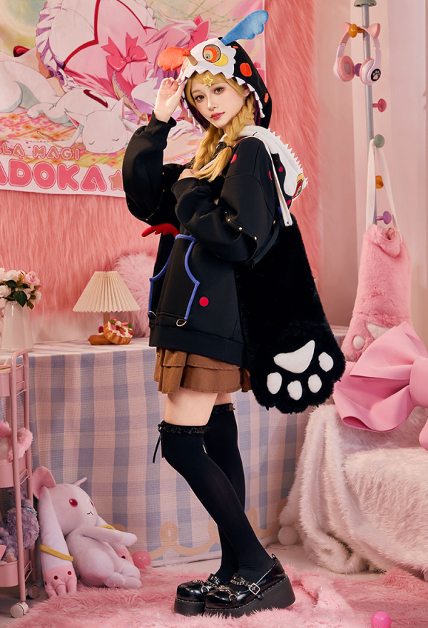 Officially Licensed Puella Magi Madoka Magica Charlotte Dessert Witch Paw Hoodie Officially Licensed Puella Magi Madoka Magica Charlotte Dessert Witch Paw Hoodie