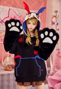 Officially Licensed Puella Magi Madoka Magica Charlotte Dessert Witch Paw Hoodie