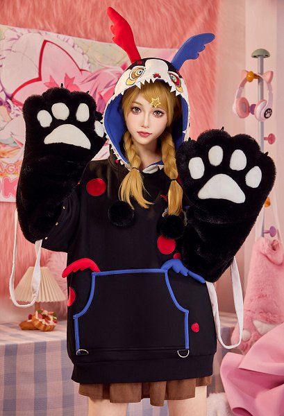 Officially Licensed Puella Magi Madoka Magica Charlotte Dessert Witch Paw Hoodie