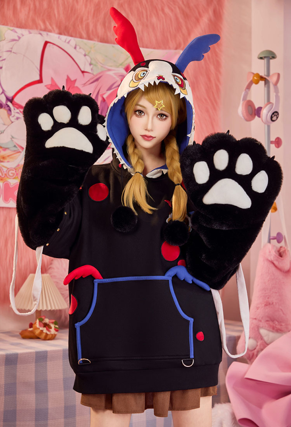 Officially Licensed Puella Magi Madoka Magica Charlotte Dessert Witch Paw Hoodie Officially Licensed Puella Magi Madoka Magica Charlotte Dessert Witch Paw Hoodie