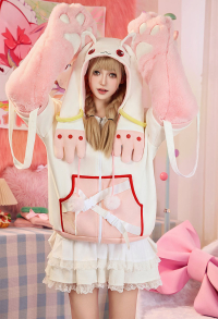 Officially Licensed Puella Magi Madoka Magica Kyubey Paw Hoodie