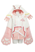Officially Licensed Puella Magi Madoka Magica Kyubey Paw Hoodie