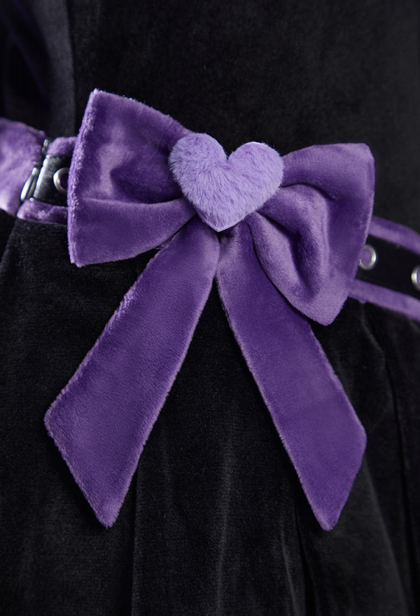 Micotaku Black-and-Purple Rabbit Hoodie Bodysuit with Skirt for Home Wear Micotaku Black-and-Purple Rabbit Hoodie Bodysuit with Skirt for Home Wear