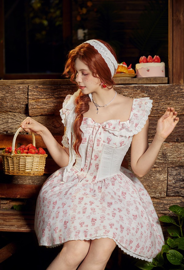 Officially Licensed Strawberry Shortcake Women Corset Dress