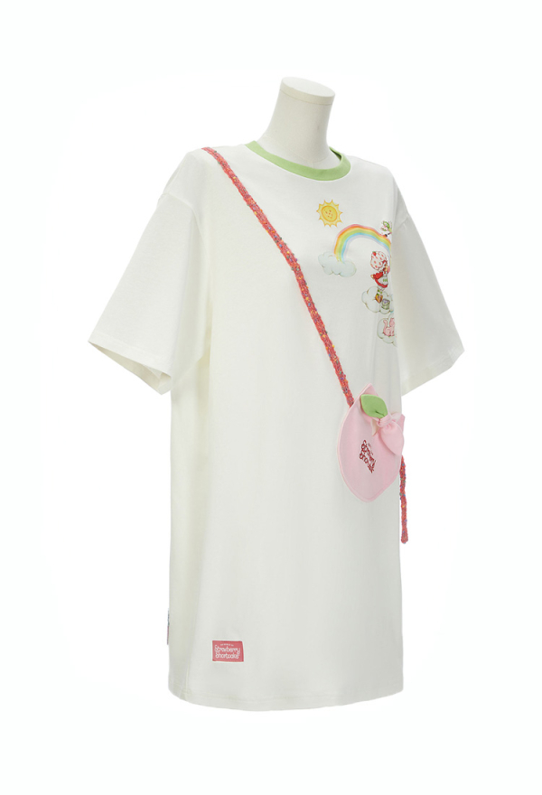 Officially Licensed Strawberry Shortcake T-Shirt Dress with a Stuffed Pocket