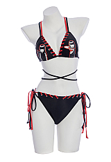 Officially Licensed Emily the Strange 2-Piece Black & Red Bikini Set