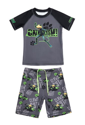 Officially Licensed Miraculous Cat Noir T-Shirt Shorts Swimsuit for Boys