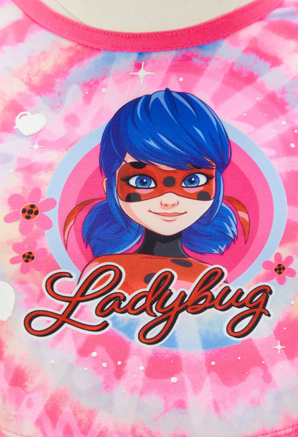 Officially Licensed Miraculous Tales of Ladybug Girls’ Two-Piece Swimsuit Set