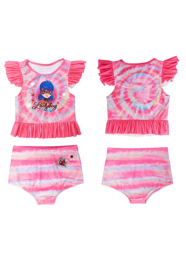 Officially Licensed Miraculous Tales of Ladybug Girls’ Two-Piece Swimsuit Set