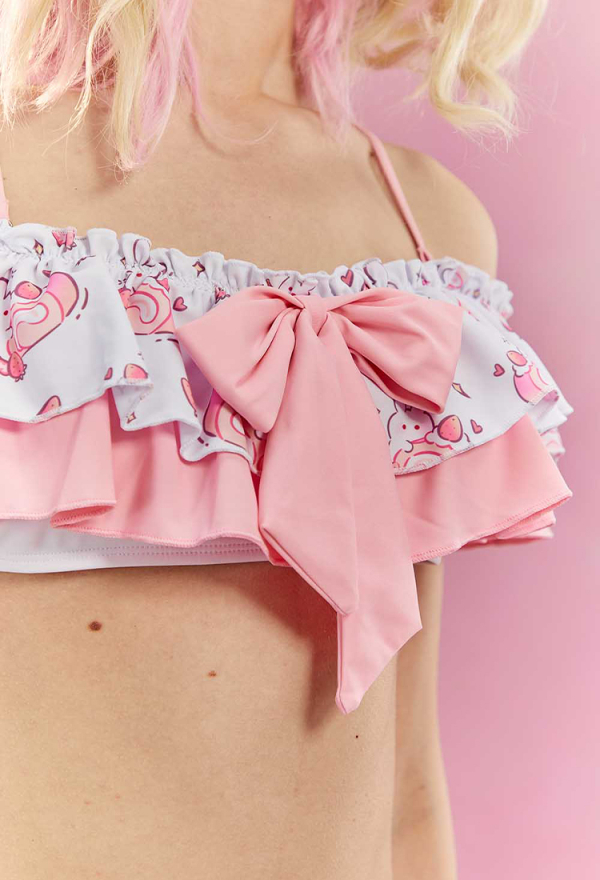 Micotaku Cute Dessert Print Two-Piece Swimsuit Set