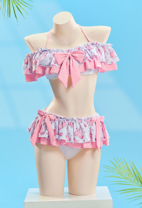 Micotaku Cute Dessert Print Two-Piece Swimsuit Set