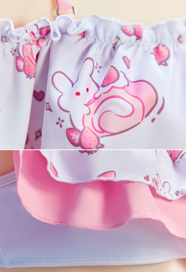 Micotaku Cute Dessert Print Two-Piece Swimsuit Set