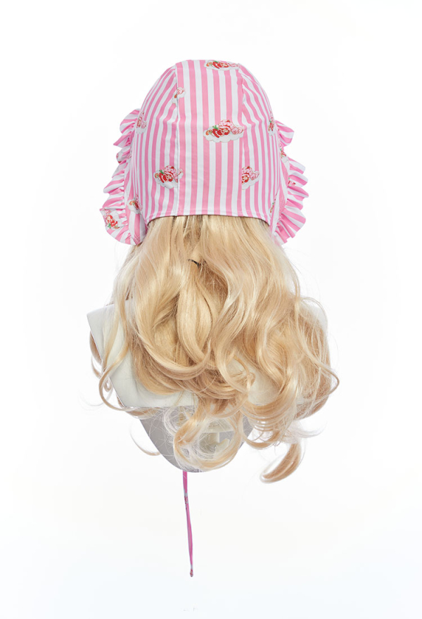 Officially Licensed Strawberry Shortcake Women’s Pastel Stripe Swimsuit with Cap