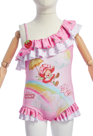 Officially Licensed Strawberry Shortcake Kids' One-Piece Ruffle Swimsuit