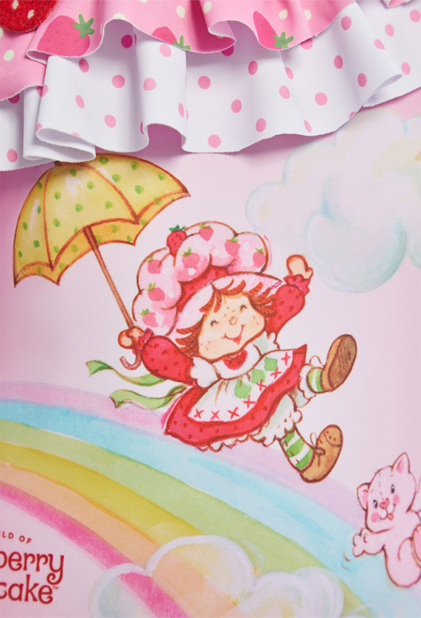 Officially Licensed Strawberry Shortcake Kids' One-Piece Ruffle Swimsuit