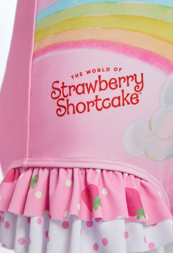 Officially Licensed Strawberry Shortcake Kids' One-Piece Ruffle Swimsuit