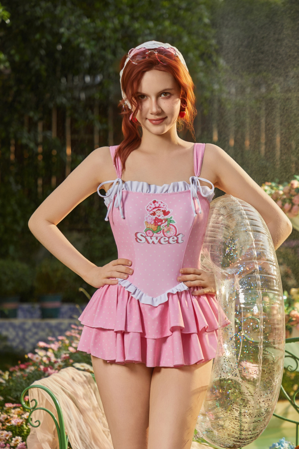 Officially Licensed Strawberry Shortcake Women’s Polka Dot One-Piece Swimsuit Officially Licensed Strawberry Shortcake Women’s Polka Dot One-Piece Swimsuit