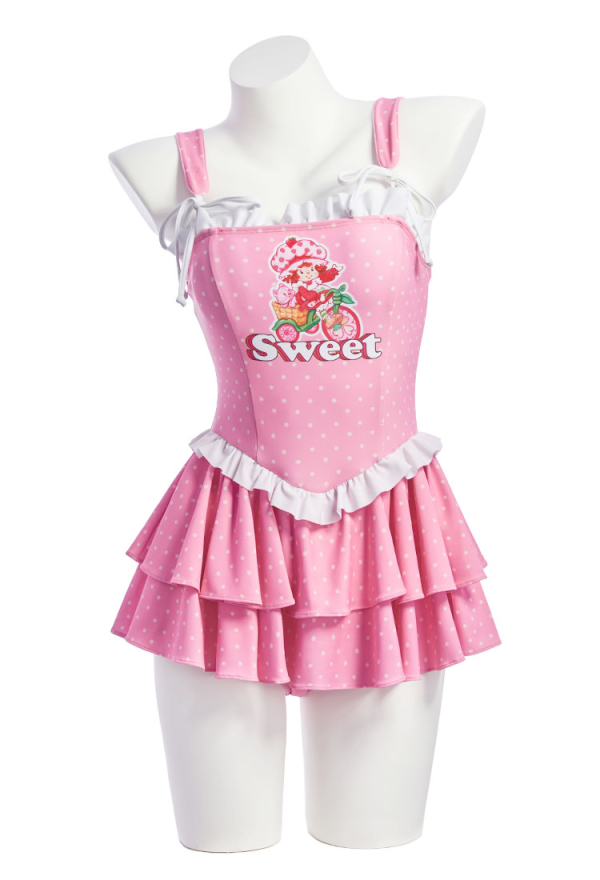 Officially Licensed Strawberry Shortcake Women’s Polka Dot One-Piece Swimsuit