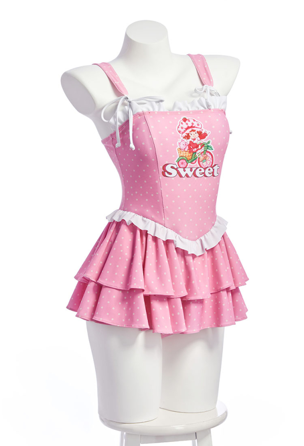Officially Licensed Strawberry Shortcake Women’s Polka Dot One-Piece Swimsuit