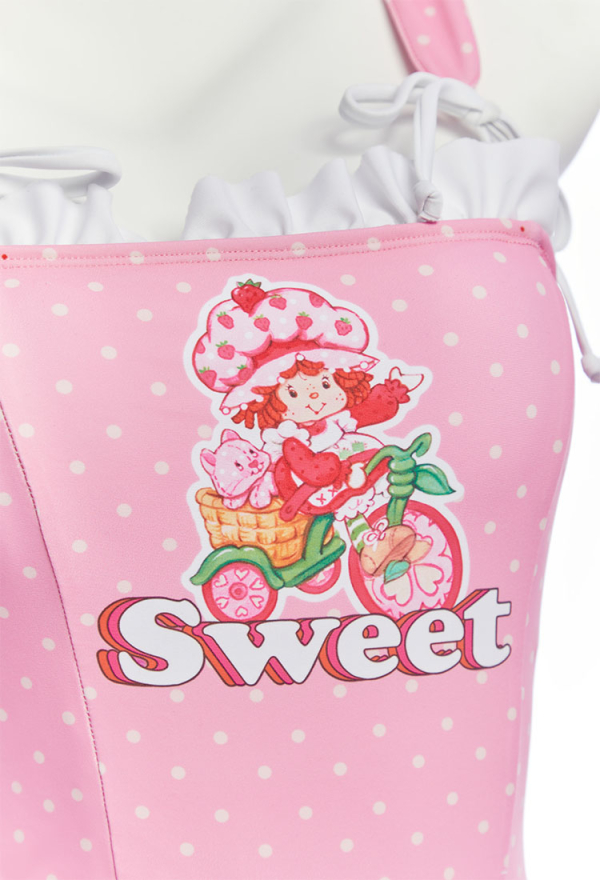 Officially Licensed Strawberry Shortcake Women’s Polka Dot One-Piece Swimsuit