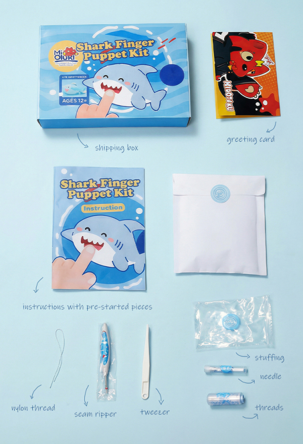 Micotaku Shark Finger Puppet Craft Kit