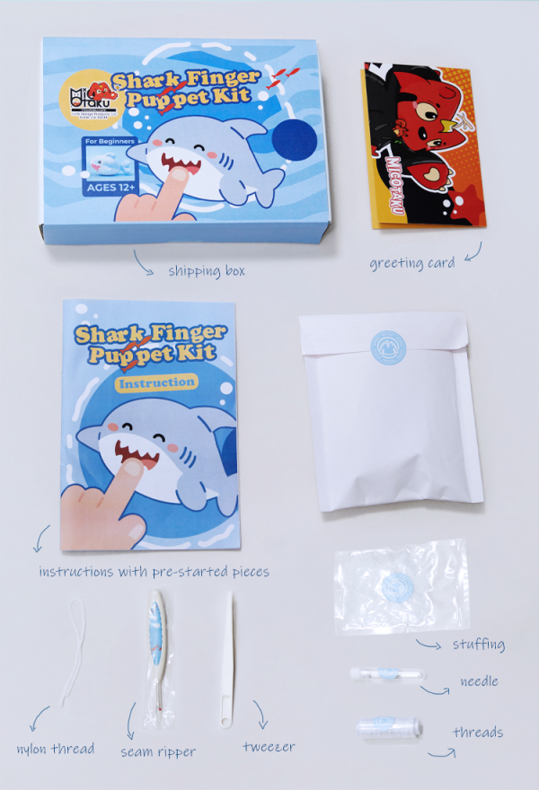 Micotaku Shark Finger Puppet Craft Kit