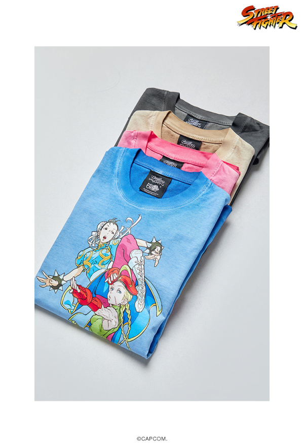Officially Licensed Street Fighter Chun-Li Cammy Gradient Print T-shirt