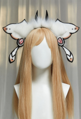 Horn & Ears Furry Headband | White Demon Fox Style