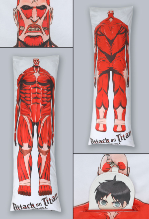 Official Licensed Attack on Titan Body Pillow Insert with Cover Soft Breathable Long Bed Pillow for Sleeping