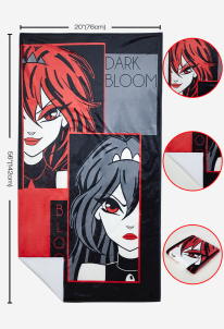 Officially Licensed Winx Club Dark Bloom Beach Towel Red Black Color Lightweight Duo Bloom Print Towel