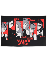 Officially Licensed Winx Club Fairies Winx Girls Print Black Red Wall Hanging Tapestry