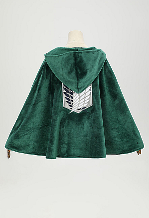Official Licensed Attack on Titan Survey Corps Plush Cloak with Wings of Freedom